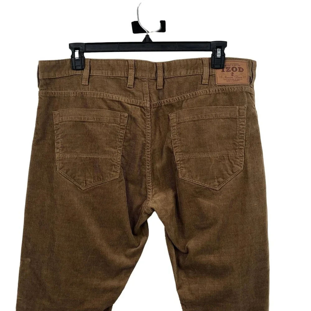 IZOD Pants Mens 38x32 Used Corduroy Casual Career Saltwater Wash Straight Cut